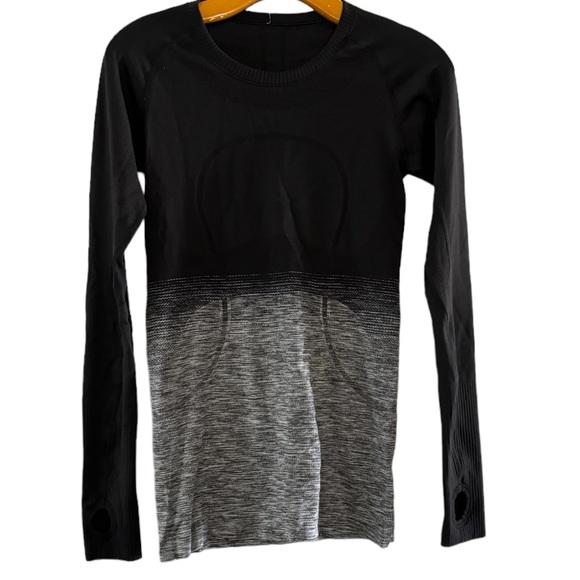 💕SALE💕 Lululemon Rare Swiftly Tech Black Gray Ombré Long Sleeve - Picture 4 of 6